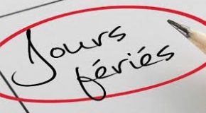 N’oubliez pas les fermetures du mois de Mai !